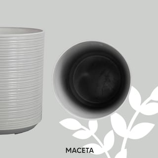 Foto 3 | Foto 3 | Maceta Minimalista Diseño Cilindro Lineal Color Pearl