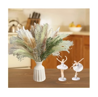Foto 2 | Foto 2 | 60pcs Pampas Secas Plantas Decorativas Flores Artificiales Verde Claro