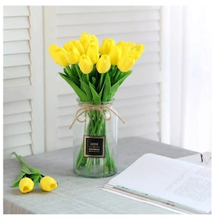 Foto 5 | Foto 5 | Tulipanes Artificiales Belug Amarillos y Decorativos