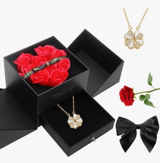 Foto 1 | Foto 1 | Flores Xtellar Rosa Eterna Y Collar De Corazón Regalo Para Mujeres