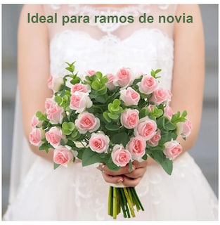 Foto 3 | Foto 3 | 5 Ramos Flores Rose Artificiales Rama Decorativa 50 Flores Eo Safe Imports Esi-19813 Rosa