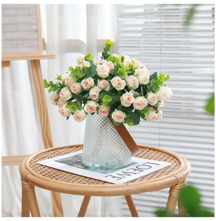 Foto 4 | Foto 4 | 5 Ramos Flores Rose Artificiales Rama Decorativa 50 Flores Eo Safe Imports Esi-19813 Rosa