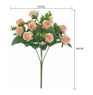 Foto 2 | Foto 2 | 5 Ramos Flores Rose Artificiales Rama Decorativa 50 Flores Eo Safe Imports Esi-19810 Beige