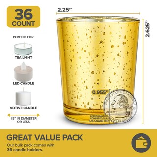 Foto 2 | Foto 2 | Portavelas Votive Stock Your Home Gold (paquete De 36) - Venta Internacional.