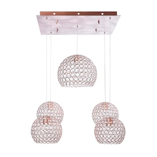 Foto 1 | Foto 1 | Candil 5 Luces Gamalux Globo Cristal Cortado K9 Alto Brillo Gor1823