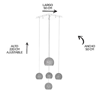 Foto 5 | Foto 5 | Candil Gamalux Globo Gl230 5 Luces Cromado