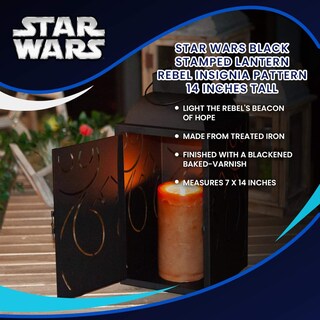 Foto 7 | Foto 7 | Farol Seven20 Star Wars Con Estampado Rebel Negro Troquelado De 35 Cm - Venta Internacional.