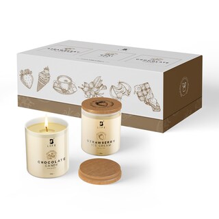 Foto 1 | Foto 1 | Kit 3 Velas de Soya Sweet Delight B Life Fragancias Helado de Fresa/Chocolate y Té Chai Duración 50 Hrs