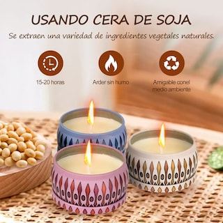 Foto 3 | Foto 3 | Juego de Velas Aromáticas de Cera Soja 6 Piezas Eo Safe Imports Multicolor