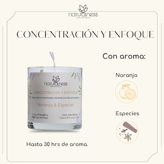 Foto 5 | Foto 5 | Vela Aromática Con Intención \"Concentración y enfoque\" , Cuarzo Energético, Plantas Decorativas-elaboradas Con Cera De Soya