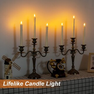 Foto 4 | Foto 4 | Velas Cónicas Sin Llama Homemory Ivory Con Mando A Distancia De 24 Cm, 6 Unidades - Venta Internacional.