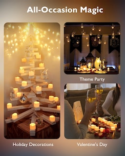 Foto 7 | Foto 7 | Velas De Té Led Sin Llama Homemory, Paquete De 12 Unidades, Color Blanco Marfil - Venta Internacional.