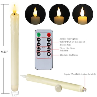 Foto 6 | Foto 6 | Velas Cónicas Sin Llama Homemory Marfil Led Con Mando A Distancia De 24,5 Cm - Venta Internacional.