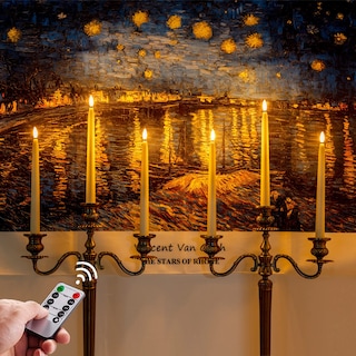 Foto 4 | Foto 4 | Velas Cónicas Sin Llama Homemory Waxy De 28 Cm Con Mando A Distancia, 6 Unidades - Venta Internacional.