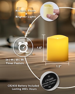 Foto 6 | Foto 6 | Velas Votivas Led Con Control Remoto Homemory, Más De 400 Horas - Venta Internacional.