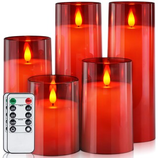 Foto 1 | Foto 1 | Velas Sin Llama Homemory, Led Acrílico Rojo Con Mando A Distancia, Juego De 5 - Venta Internacional.
