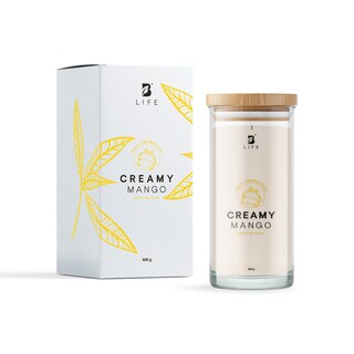 Foto 1 | Foto 1 | Vela De Soya Aromática | 600 G | Aroma Mango | Duración 120 Horas | Cera Para Masaje | Creamy Mango Aromatic Candle | B Life.