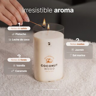 Foto 3 | Foto 3 | Vela de Soya Aromática 600 G Aroma Coco y Sándalo Duración 120 Horas B Life