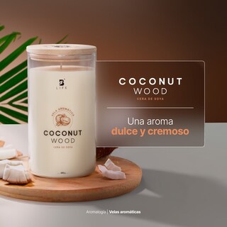Foto 7 | Foto 7 | Vela de Soya Aromática 600 G Aroma Coco y Sándalo Duración 120 Horas B Life