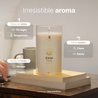 Foto 3 | Foto 3 | Vela de Soya Aromática 600 G Aroma Té Chai Duración 120 Horas Cera Para Masaje B Life