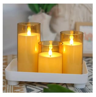 Foto 4 | Foto 4 | Velas Eléctricas Led Flama Realista con Control Remoto 3 Piezas 7.5 cm Dorado