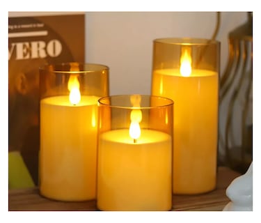 Foto 3 | Foto 3 | Velas Eléctricas Led Flama Realista con Control Remoto 3 Piezas 7.5 cm Dorado