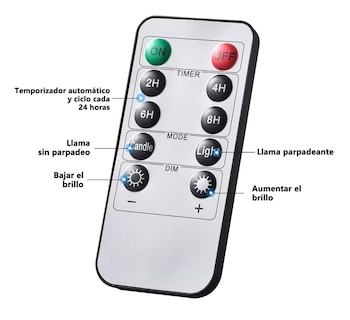 Foto 5 | Foto 5 | Velas Eléctricas Led Flama Realista con Control Remoto 3 Piezas 7.5 cm Dorado
