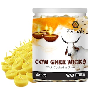 Foto 1 | Foto 1 | Ghee Wicks Craftsman Satvik Pure Cow 50 Unidades Quemado Durante 30 Minutos - Venta Internacional