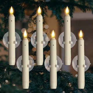 Foto 1 | Foto 1 | Velas De Ventana Homemory, Rayadas En Color Marfil, Con Sensor, 6 Unidades - Venta Internacional.