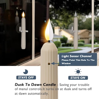 Foto 2 | Foto 2 | Velas De Ventana Homemory, Rayadas En Color Marfil, Con Sensor, 6 Unidades - Venta Internacional.