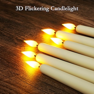 Foto 6 | Foto 6 | Velas Cónicas Sin Llama Homemory Ivory Con Mando A Distancia De 11 Pulgadas, 24 Unidades - Venta Internacional.