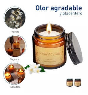 Foto 5 | Foto 5 | 3 Velas Aromáticas Decorativas 100% Soya Aromaterapia 3.5oz Vainilla, Campanilla, Lavanda