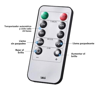 Foto 5 | Foto 5 | Velas Eléctricas Led Flama Realista con Control Remoto 3 Piezas 7.5 cm