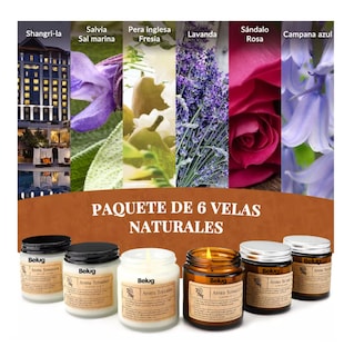 Foto 2 | Foto 2 | Velas Aromáticas Decorativas Belug de Soja 600 g 6 Piezas