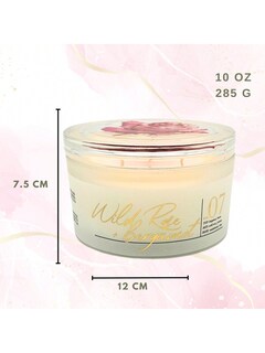 Foto 5 | Foto 5 | Vela Aromáticas Decorativas Premium Rosa Salvaje y Bergamota 285gr de Aromaterapia Duración 45 hrs