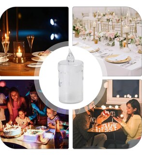 Foto 3 | Foto 3 | Elegante Juego De 24 Velas Led Xtellar Transparentes Con Lágrima Ámbar, Perfectas Para Bodas Y Eventos Especiales