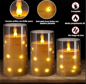 Foto 3 | Foto 3 | Velas Led Xtellar con Control Remoto 3 Piezas