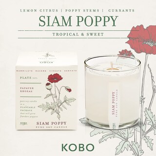 Foto 2 | Foto 2 | Vela Aromática Kobo Siam Poppy 265 Ml Con Caja Para Plantar - Venta Internacional.