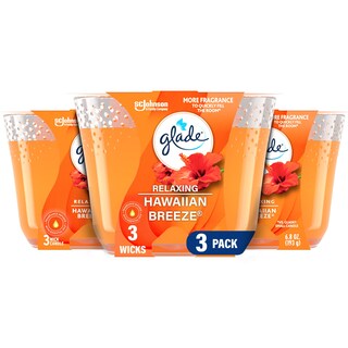 Foto 1 | Foto 1 | Vela Ambientadora Glade Hawaiian Breeze  3 Mechas  200 Ml  Paquete De 3 - Venta Internacional.