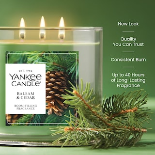 Foto 3 | Foto 3 | Candle Yankee Candle Tarro De 3 Mechas Bálsamo Y Cedro 40 H Quemado - Venta Internacional.