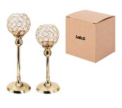 Candelabro Portavelas Cristal Regalo Adornos Boda Fiesta Dorados