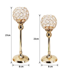 Foto 4 | Foto 4 | Candelabro Portavelas Cristal Regalo Adornos Boda Fiesta Dorados