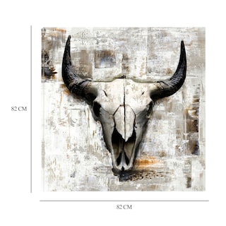 Foto 6 | Foto 6 | Cuadro Decorativo - Craneo De Vaca Blanca Ii - Incado - Arte Moderno - Impresión En Lienzo - Fine Art Tj