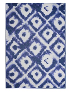 Foto 1 | Foto 1 | Tapete Decorativo Lavable Shibori Geométrica Diamante Azul