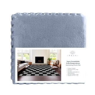 Foto 1 | Foto 1 | Alfombra Rompecabezas De Felpa Gris 10 Pzas