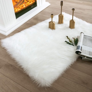 Foto 1 | Foto 1 | Alfombra Ashler Home Deco de Piel Sintética Blanca 60 x 90 cm - Venta Internacional