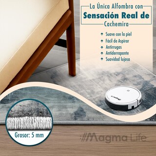 Foto 5 | Foto 5 | Magma Life Alfombra Grande De 90x150 Cm (3x4.9 Ft), Color Gris, Estilo Moderno, Suave Al Tacto Tipo Cachemira, Antiderrapante
