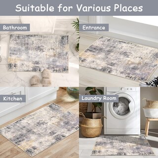 Foto 6 | Foto 6 | Alfombra Lahome Moderna Abstracta De 2 X 3 Pies, Gris, Para Baño, Suave Y Lavable - Venta Internacional.