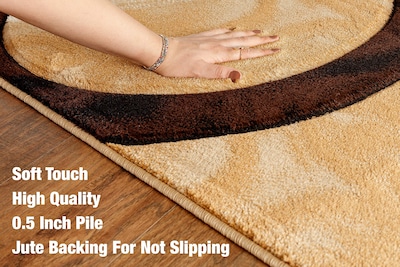 Foto 5 | Foto 5 | Alfombra Glory Rugs Círculos Marrones 120 X 180 cm - Venta Internacional