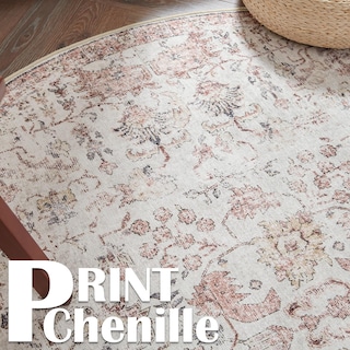 Foto 4 | Foto 4 | Alfombra Redonda Jinchan De 2,44 M, Lavable, Con Estampado Floral Rojo Vintage - Venta Internacional.